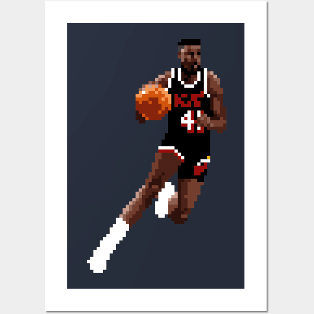 Glen Rice Pixel Dribble Wall Art by qiangdade